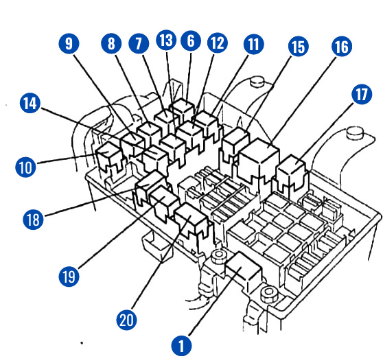Схема реле под капотом Mazda 6 gg